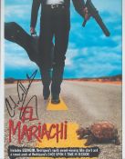 Carlos Gallardo Mexican Actor Signed 10x8 Colour Photo From The Film El Mariachi. Good condition.