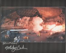 Bond Stuntman, Mickey Baker signed 10x8 colour promo photograph showing a scene from a 007 spy