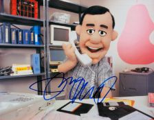 Crank Yankers, Jimmy Kimmel signed 10x8 colour photograph picturing a muppet during Kimmels comedy