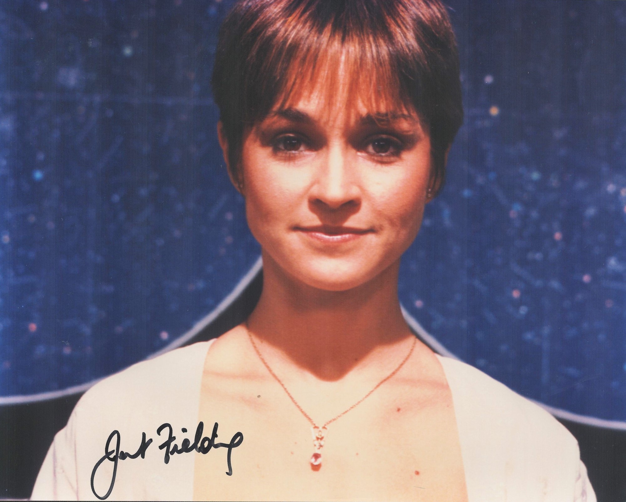 Janet Fielding signed 10x8 colour photo. Good condition. All autographs come with a Certificate of