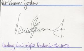 Vernon Jordan American Civil Rights Leader 6x4 Signature Piece. Good condition. All autographs