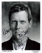 Actor, Hugh Laurie signed 10x8 black and white photograph, dedicated to Richard. Laurie CBE ( born