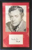 Michael Caine 17x11 mounted and framed signature display includes signed album page and a