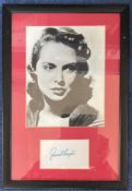 Janet Leigh 17x12 mounted and framed signature display includes signed album page and stunning black