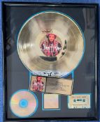 Singer, Jimi Hendrix commemorative Gold Sales Award framed and professionally presented. This item
