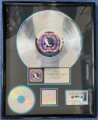 Elton Johns personal RIAA official 1,000000 Platinum Sales Record Award