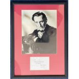 Peter Cushing 20x14 mounted and framed signature display includes a signed album page and a