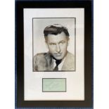 Stewart Granger 20x14 mounted and framed signature piece includes signed album page and stunning