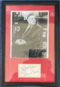Raymond Burr 17x12 mounted and framed signature display includes signed album page and black and