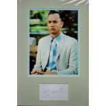 Tom Hanks Signed Lined Card Double Mounted 12x18 Photo. Good condition. All autographs come with a