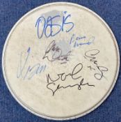 Oasis multi signed Concert used drum skin includes Noel and Liam Gallagher and all three of the