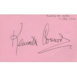Kenneth Connor signed 5x4 album page. Kenneth Connor, MBE (6 June 1918 - 28 November 1993) was an
