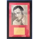 David Niven 17x11 mounted and framed signature display includes signed album page and a fantastic