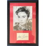 Jean Simmons 17x12 mounted and framed signature piece includes signed album page and a stunning
