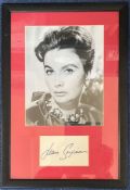 Jean Simmons 17x12 mounted and framed signature piece includes signed album page and a stunning