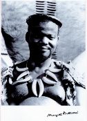 Mangosuthu Buthelezi signed 12x8 black and white photo. Mangosuthu Gatsha Buthelezi (born 27