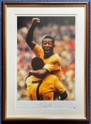 Pele signed 20x18 framed and mounted limited edition Legend Series big blue tube print iconic