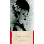 Charles Laughton and Elsa Lanchester signed 7x4 album page and a Elsa Lanchester Bride of