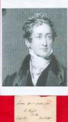 Sir Robert Peel, 2nd Baronet signed 5x3 letter page pm dated 16 Apr 1826. Sir Robert Peel, 2nd