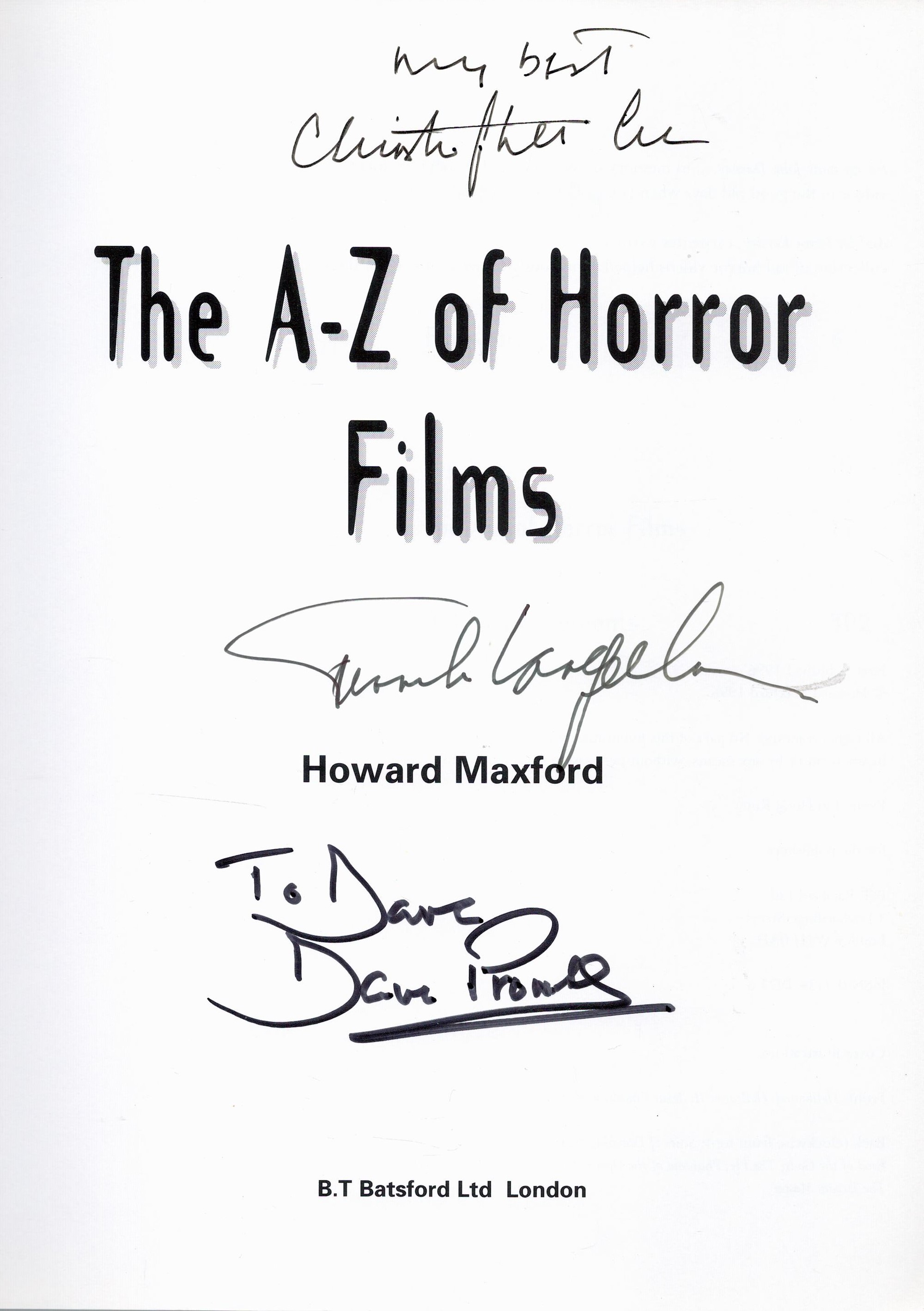 A-Z of Horror Films multi signed Paperback book signatures inside include Robert Englund, Joanna - Image 3 of 4