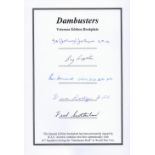 Dambusters 617 Squadron multi signed Veterans 8x6 bookplate 5 signatures include Johnny Johnson, Ray