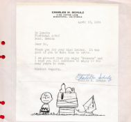 Charles M Schulz TLS dated April 16 1964 addressed to a fan thanking him for his love of the Peanuts