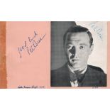 Peter Lorre signed 8x5 album page overall with 5x4 vintage black and white photo affixed. Peter