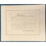 George V 21x17 mounted signature piece interesting document reads Court of St James September 27