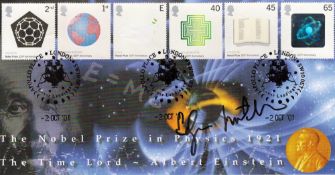 Astronaut, Edgar Mitchell signed Nobel Prize in Physics 1921 commemorative cover featuring 3