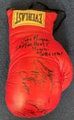 Boxing Middleweight Legends Red Everlast Boxing Glove Multi Signed By 5 Champions Sugar Ray Leonard,