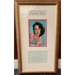 Elizabeth Taylor 16x10 mounted and framed signature display includes signed album page and a