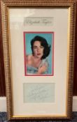 Elizabeth Taylor 16x10 mounted and framed signature display includes signed album page and a