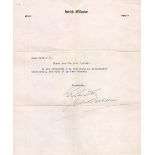 Patrick McGoohan ALS on headed paper signature could be clipped. Patrick Joseph McGoohan (March