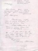 World War II ALS by Johnny Johnson dated 1st August 1997. Letter gives reference to grieving his