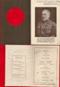 Field Marshal Douglas Haig, 1st Earl Haig signed vintage Comrades Luncheon dinner menu dated March