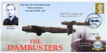 World War II FDC Signed by Flight Sergeant Grant McDonald RCAF, Titled The Dambusters The Men Of The