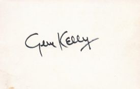 Gene Kelly signed 6x4 white card. Eugene Curran Kelly (August 23, 1912 - February 2, 1996) was an