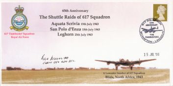 World War II Signed FDC Titled The Shuttle Raids of 617 Squadron. Signed By SQD LDR J. Les Munro.