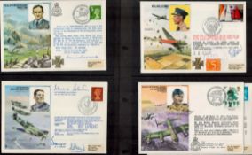 RARE Historic Aviators WW2 Collection of 52 Signed Flown Covers, Housed in a Black RAF Museum