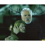 Halloween horror movie 8x10 inch photo signed by Scout Taylor-Thompson and Malcolm McDowell