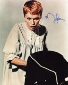 Mia Farrow, actress signed 8x10 photo from the cult classic movie Rosemary's Baby