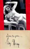 Fay Wray signed 7x4 album page and vintage 7x5 black and white photo. Vina Fay Wray (September 15,