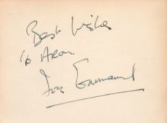 Ivor Emanuel signed 7x5 album page dedicated taken from the Kirby autograph collection. Ivor Lewis