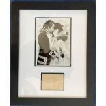 Actors, Laurence Olivier and Vivien Leigh professionally double mounted and framed vintage signature