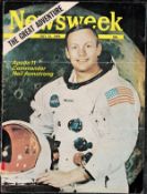 Neil Armstrong signed Magazine cover mounted to card dated July 21 1969 signature faded.