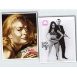 007 James Bond collection of two 8x10 photos, each has been hand signed and personally kissed to