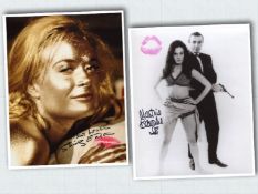 007 James Bond collection of two 8x10 photos, each has been hand signed and personally kissed to