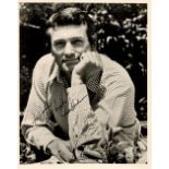 Rock Hudson signed 10x8 black and white vintage photo. Rock Hudson (born Roy Harold Scherer Jr.;