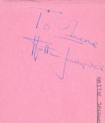 Hattie Jaques signed 5x4 album page. Hattie Jacques ( born Josephine Edwina Jaques; 7 February