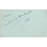 William Hartnell signed 6x4 album page dated 1952. William Henry Hartnell (8 January 1908 - 23 April